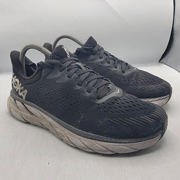 Hoka One One Clifton 7 Womens 7.5 D Wide Black Athletic Shoes Walking Outdoors - Picture 1 of 13